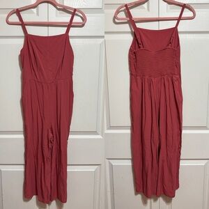 Old Navy Coral Pink Cropped Jumpsuit